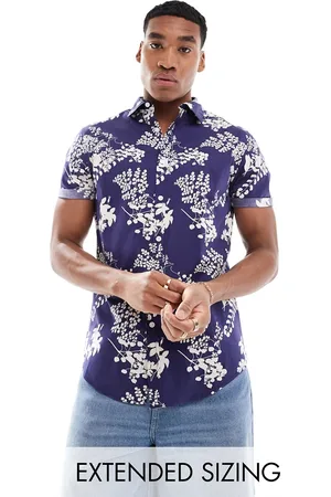 ASOS Camisa elástica con estampado floral de corte slim de