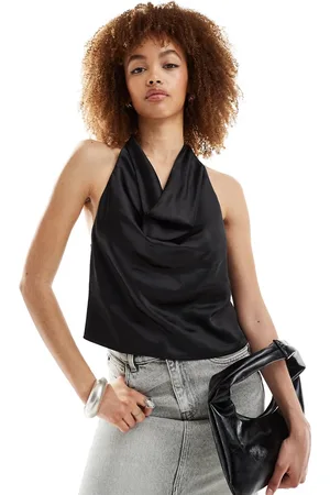 Weekday Top con cuello halter de satén Kathy de