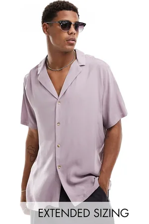ASOS Camisa holgada con cuello de solapas pronunciadas de viscosa de -Morado