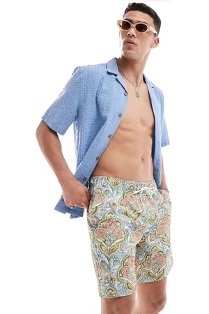 Hollister Shorts de baño de 7" multicolores con estampado de mosaico de