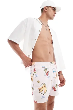Hollister Shorts de baño de 5" con estampado de frutas tropicales de