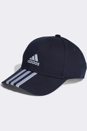 adidas Gorra de béisbol azul marino con diseño de 3 rayas de
