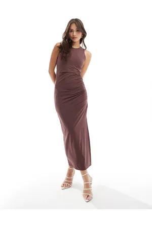 New Look Vestido largo ceñido con lateral fruncido de