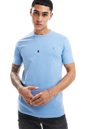 AllSaints Camiseta azul pálido con cuello redondo Ossage de
