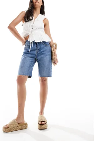 MANGO Pantalones cortos vaqueros estilo bermudas de