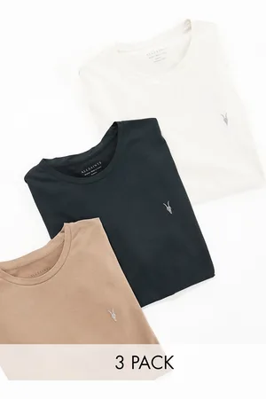 AllSaints Pack de 3 camisetas de varios colores de algodón cepillado Brace de -Multicolor