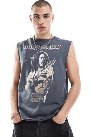 Reclaimed Camiseta lavado sin mangas con estampado con licencia de Bob Marley de
