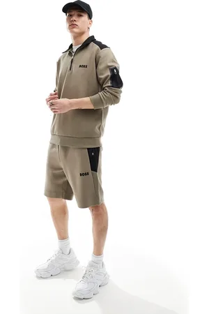 HUGO BOSS Pantalones cortos beis con logo Headlo de -Verde