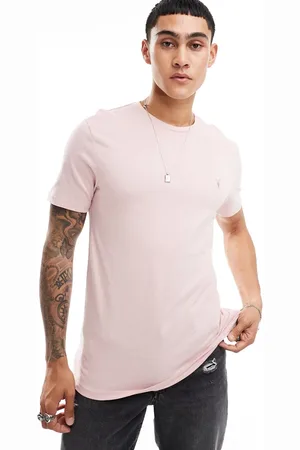 AllSaints Camiseta rosa pálido de algodón cepillado Brace de