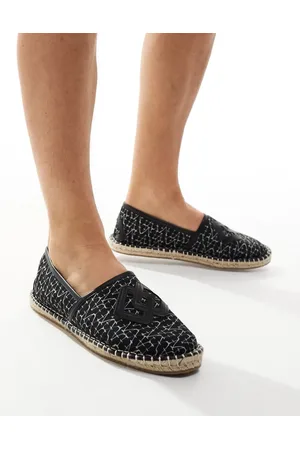 ASOS Alpargatas negras con diseño entretejido de