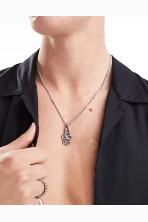 Icon Brand Collar con colgante de doble serpiente de