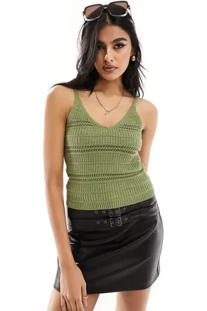 New Look Camiseta de tirantes de punto de -Verde