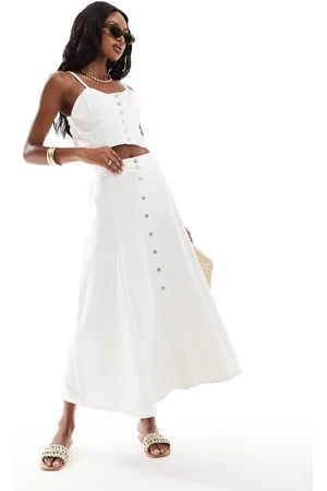 River Island Top corto vaquero de tirantes de (parte de un conjunto)