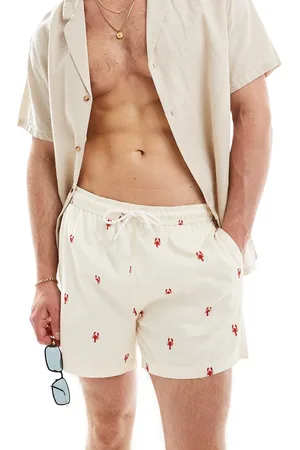 New Look Shorts de baño color con estampado de langostas de -Beis neutro