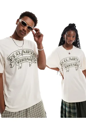 Reclaimed Camiseta color unisex para festivales con logo bordado de estilo rodeo de -Rojo