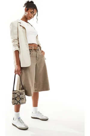 Miss Selfridge Americana holgada de lino flameado de - neutro