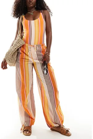 MANGO Pantalones a rayas de colores de (parte de un conjunto)