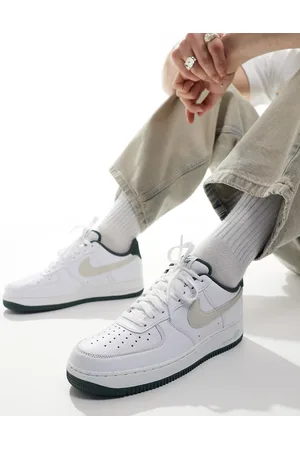 Nike Zapatillas de deporte blancas y verde oscuro Air Force 1 