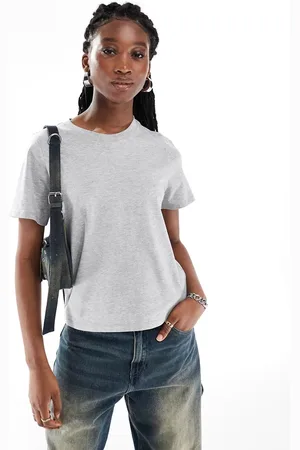Monki Camiseta gris jaspeado de manga corta de