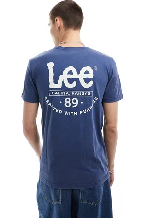 Lee Camiseta con estampado de logo ondulado en la espalda de -Azul marino