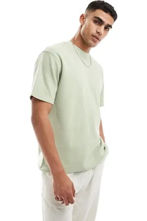 Only & Sons Camiseta verde salvia de punto de arroz de