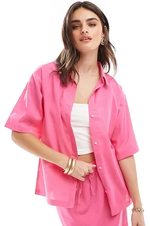 Esmée Camisa playera luminoso extragrande de manga corta de lino de (parte de un conjunto)
