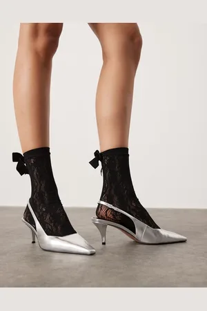 ASOS Zapatos plateados destalonados de tacón bajo Shake de