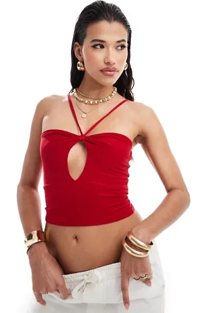 Missyempire Top corto con cuello halter y abertura de Missy Empire