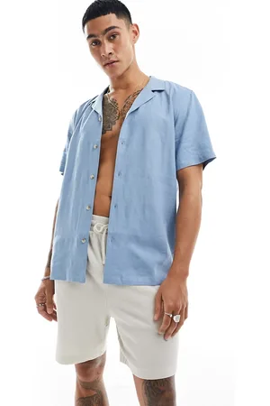 New Look Camisa de manga corta de mezcla de lino de