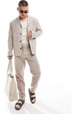 SELECTED Chaqueta beis de estilo causal de sirsaca de (parte de un conjunto)-Beis neutro