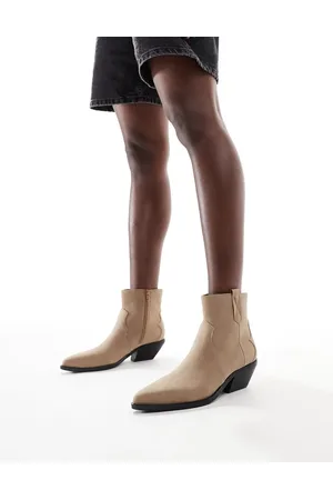 French Connection Botas blancas de caña media de estilo wéstern con flecos de -Beis neutro