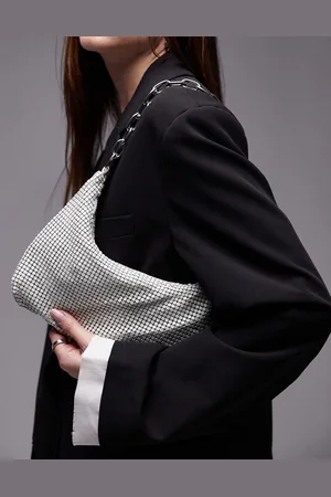 Topshop Bolso de hombro efecto cota de malla con asa de cadena Sarah de