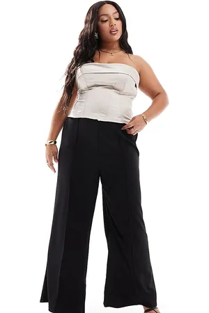 Yours Pantalones negros de pernera ancha de