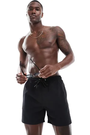 New Look Shorts de baño negros básicos de largo medio de