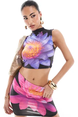 ASOS Top ceñido sin mangas con grande de (parte de un conjunto)-Multicolor