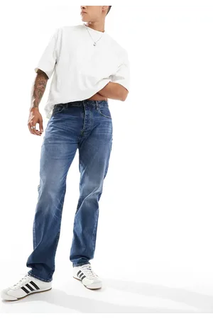 Armani Exchange Vaqueros de corte recto holgado con lavado oscuro vintage de -Azul marino