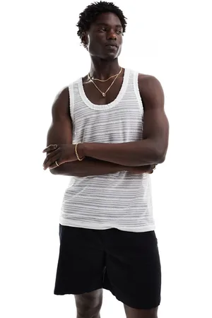 ASOS Camiseta blanca de tirantes holgada de tejido transparente de