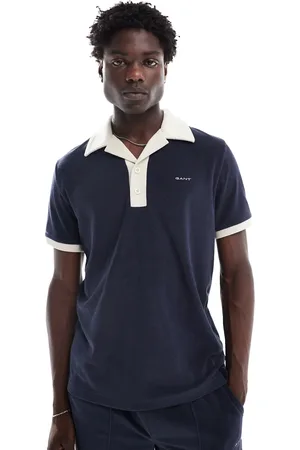 GANT Polo estilo resort con cuello de solapas en contraste y logo de tejido rizado de (parte de un conjunto)