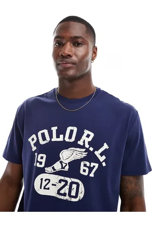 Ralph Lauren Camiseta de corte clásico extragrande con logo retro estilo universitario de