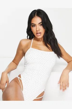 ASOS Bañador con detalle de espalda cruzada y strass de