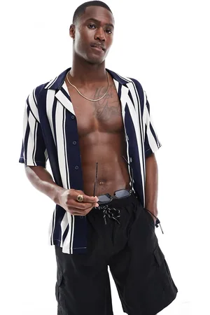 River Island Camisa playera a rayas con cuello de solapas de (parte de un conjunto)