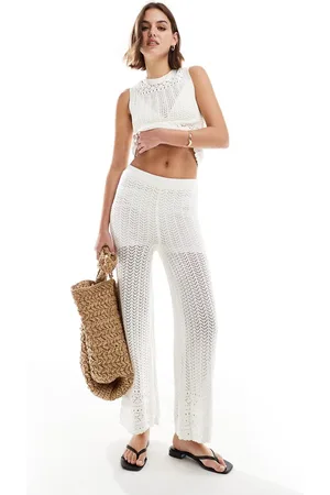 New Look Pantalones color de punto de (parte de un conjunto)-Blanco