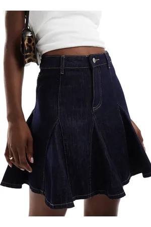 Urban Revivo Minifalda vaquera con godets de -Azul marino