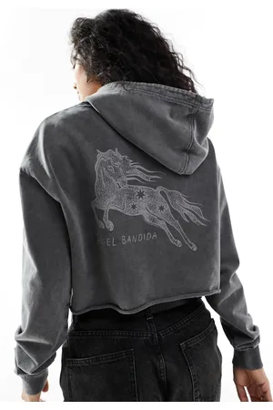 HUGO BOSS Sudadera negra con capucha de corte cuadrado de