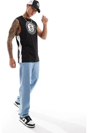 New Era Camiseta negra sin mangas con diseño de los Brooklyn Nets de
