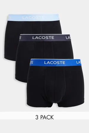Lacoste Pack de 3 calzoncillos negros con cinturilla en contraste de