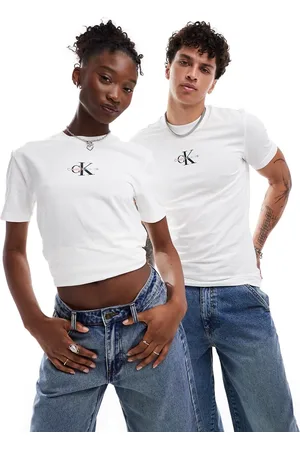 Calvin Klein Camiseta blanca unisex de corte slim Pride de