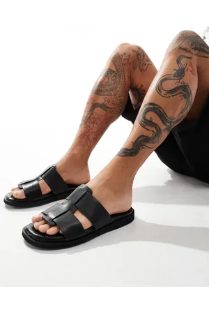 Schuh Sandalias negras estilo cangrejeras de cuero Santino de -Negro