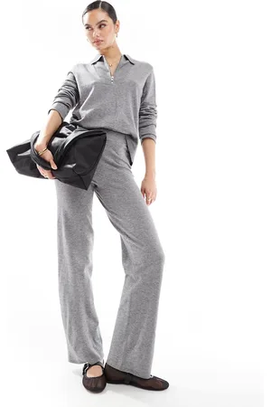 Object Jersey gris con cremallera al cuello de punto de (parte de un conjunto)