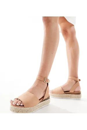 Truffle Collection Alpargatas con plataforma plana de Wide Fit- neutro